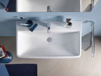 Duravit No.1 Waschtisch rechteckig 80x46cm, mit Hahnloch, mit Überlauf, weiß 23758000002