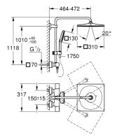 Vorschau: Grohe Rainshower SmartActive 310 Duschsystem mit Thermostatbatterie, chrom