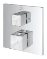 Vorschau: Grohe Allure Brilliant Thermostat-Brausebatterie, 2 Verbraucher, Griffe in White Attica Ceasarstone