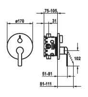 Vorschau: KWC DOMO 6.0 Fertigmontageset Einhand-Wannenbatterie, mit Sicherungseinrichtung, chrom