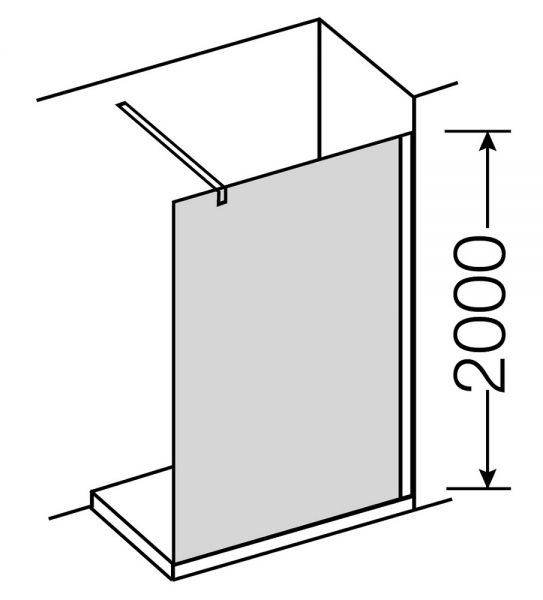 Provex JOLLY JW-5 Seitenwand mit Stütze 120x200cm ESG 6mm, brillant glänzend