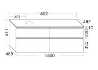 Vorschau: Burgbad Lin20 Waschtischunterschrank 160cm mit Konsolenplatte, 4 Auszüge, wandhängend SGIF160LF5351