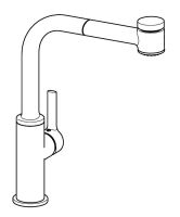 Vorschau: Hansa Hansaronda Spültisch-Einhand-Einlochbatterie, Niederdruck, Geschirrbrause herausziehbar, chrom