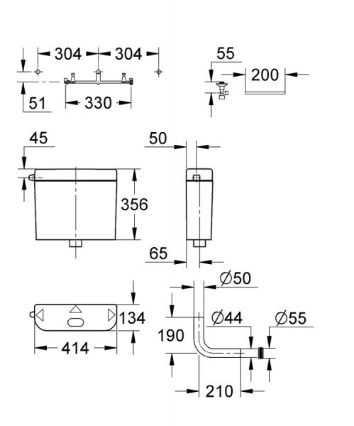 Grohe Spülkasten für WC, weiß 37355SH0 1