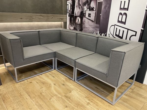 KETTLER MODENA MODULAR Casual Dining Lounge-Ecksofa SET Sunbrella®, silberflanelle 0106838-7100