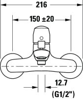 Vorschau: Duravit No.1 Wannenarmatur Aufputz, chrom