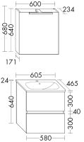 Vorschau: Burgbad Rocio Badmöbelset 60cm mit Keramik-Waschtisch, Spiegelschrank & Unterschrank SGYQ060