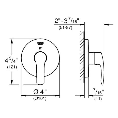 Grohe Eurosmart 3-Wege Umstellung, chrom