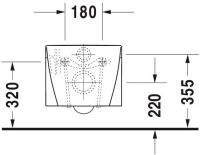 Vorschau: Duravit Starck 2 Wand-WC 62x37,5cm, eckig, WonderGliss, Durafix, weiß