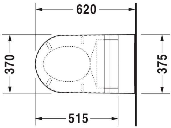 Duravit Starck 2 Wand-WC 62x37,5cm, eckig, WonderGliss, Durafix, weiß