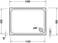 Vorschau: Duravit D-Code Duschwanne rechteckig 121,5x91,5cm, Sanitäracryl, weiß