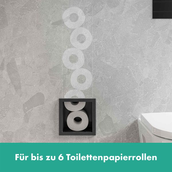 Hansgrohe XtraStoris Original Einbau-Toilettenpapierhalter für 6 Rollen