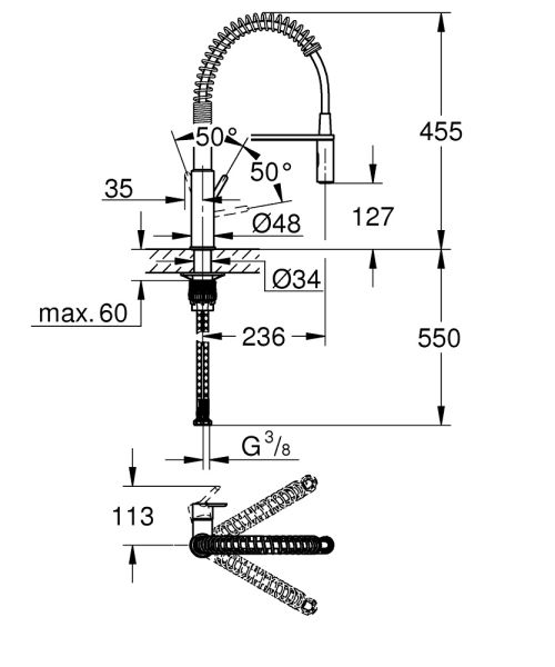 Grohe Get Einhand-Spültischbatterie, chrom 30361000