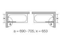 Vorschau: Artweger Baseline Badewannentrennwand / Faltwand 70cm, 1-tlg