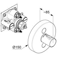 Vorschau: Kludi Push Thermostat Unterputz für 2 Verbraucher, chrom 389120538