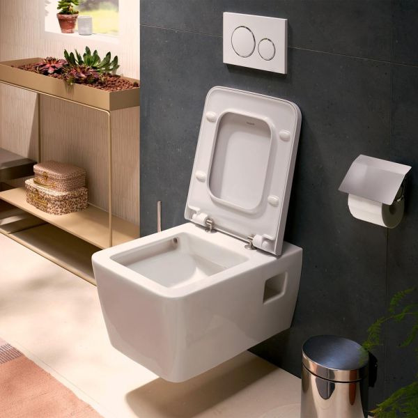 Hansgrohe EluPura Original Q Wand-WC Set mit WC-Sitz, Softcube, weiß
