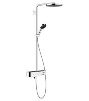 Vorschau: Hansgrohe Pulsify S Showerpipe 260 EcoSmart 1jet mit Wannenthermostat ShowerTablet Select 400, chrom 24230000