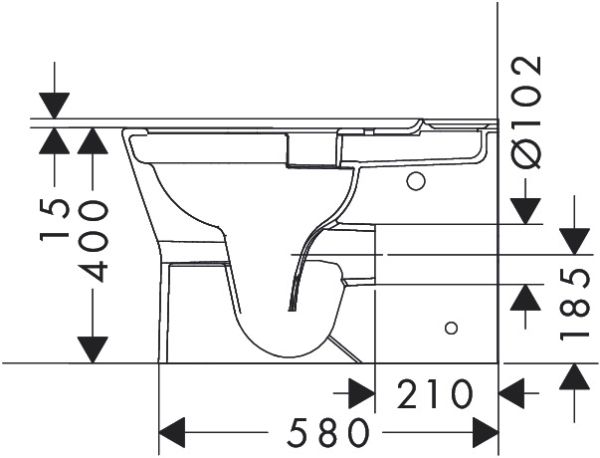 Hansgrohe EluPura Original S Stand WC für Spülkasten, Abgang waagerecht/senkrecht, weiß