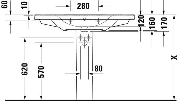 Duravit D-Neo Waschtisch rechteckig 100,5x48cm, mit Überlauf, mit Wondergliss, weiß 23671000601