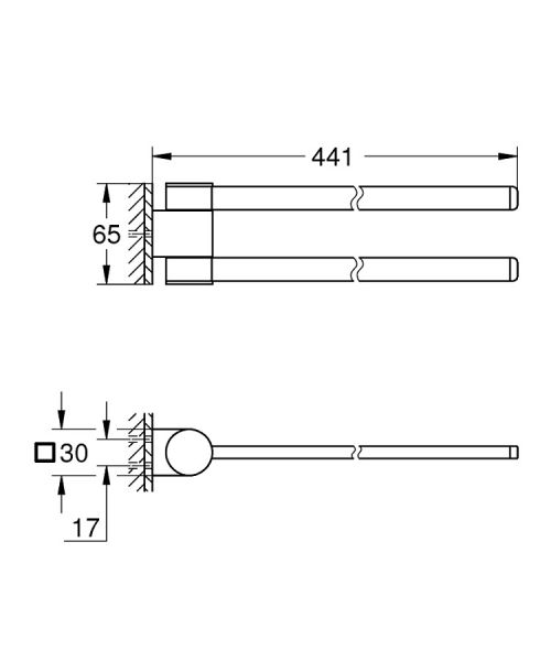 Grohe Selection Handtuchhalter, 41cm, schwenkbar