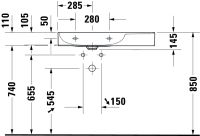 Vorschau: Duravit DuraSquare Waschtisch 80x47cm, ohne Überlauf, ohne Hahnloch, mit nicht verschließbarem Ablaufventil, weiß 2348800070