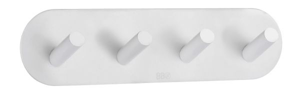 Smedbo selbstklebende Design Viererhakenleiste, weiß BX1094