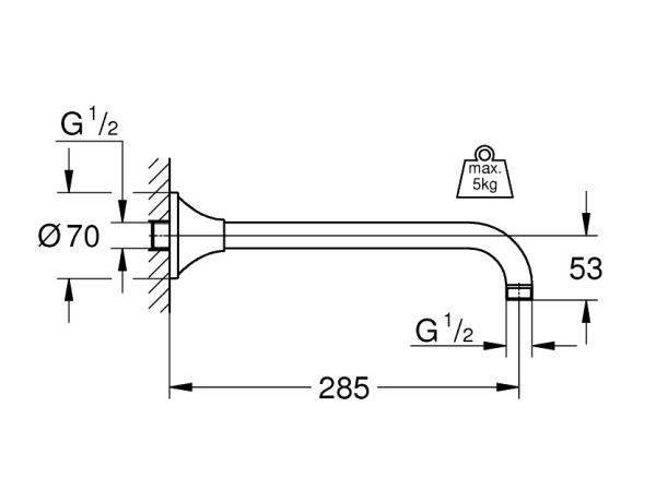 Grohe Rainshower Grandera Brausearm 28,6cm