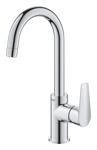 Grohe BauEdge Einhand-Waschtischbatterie L-Size mit Push-Open Ablaufgarnitur, chrom