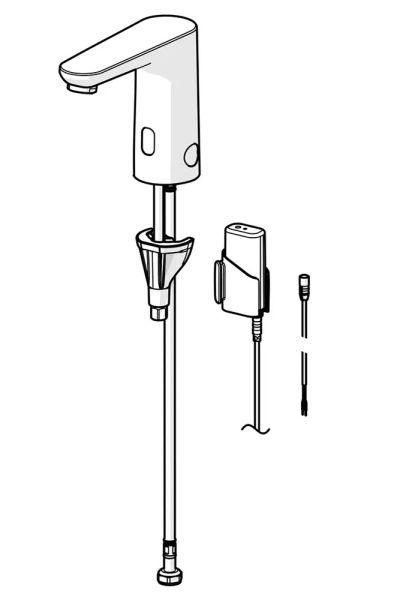 Hansa Hansaelectra Waschtischarmatur Batteriebetrieb, für Kalt/Mischwasser-Anschluss, 123mm, chrom