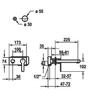 Vorschau: KWC DOMO 6.0 Waschtischarmatur, Ausladung 225mm, chrom