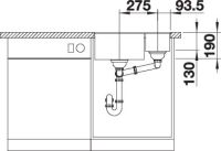 Vorschau: Blanco SILGRANIT® Subline 340/160-U Küchenspüle ohne Ablauffernbedienung, Becken links