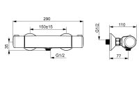 Vorschau: Hansa Hansamicra Eco Brause-Thermostat-Batterie, Aufputz, chrom