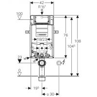 Vorschau: Geberit Kombifix Element für Wand-WC, 108cm, m. Sigma UP-Spülkasten 12cm, für Geruchsabs. m. Abluft