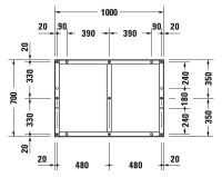 Vorschau: Duravit Tempano Fußgestell höhenverstellbar 70 - 100mm 1000x700x85mm