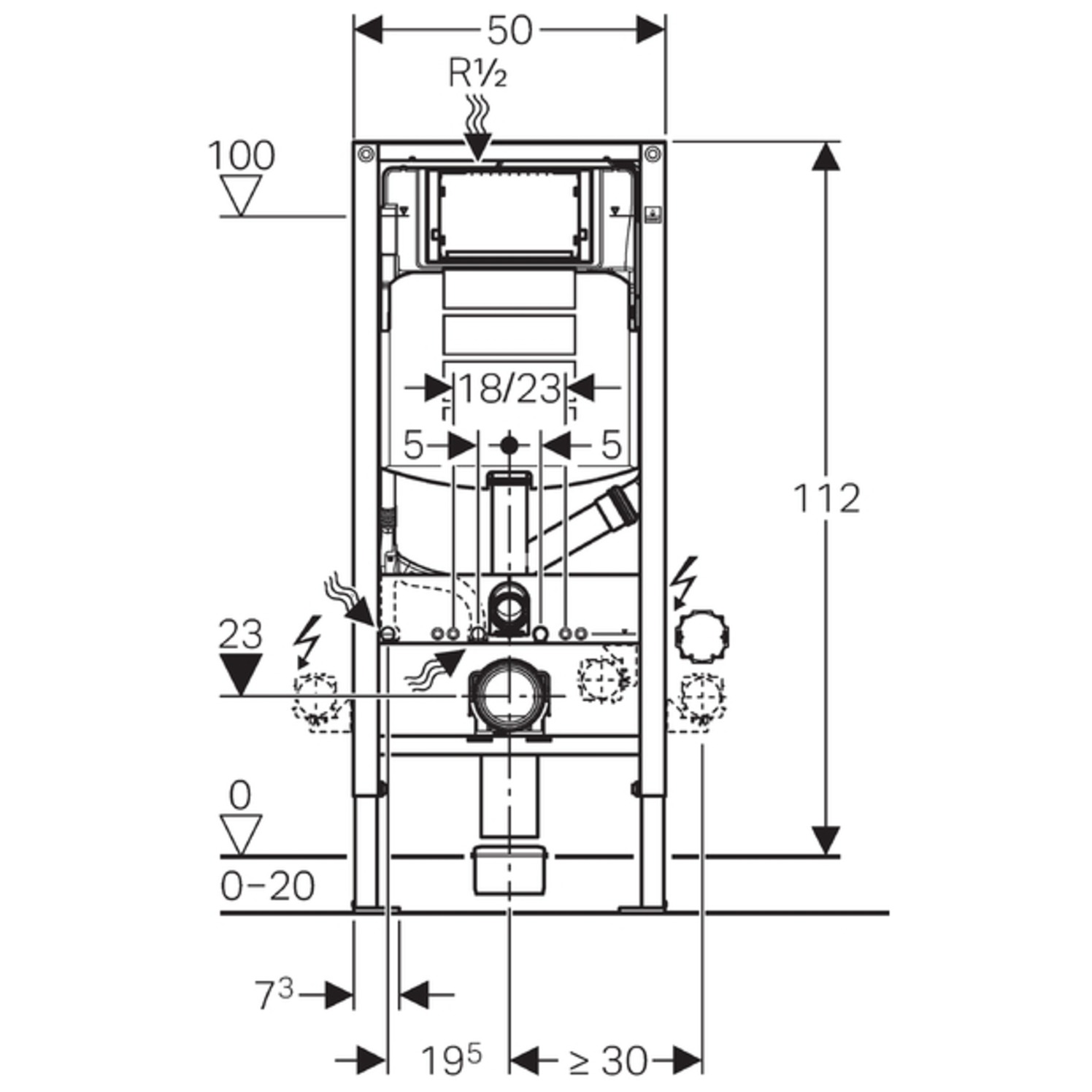 Geberit Duofix Montageelement Fur Wand Wc Mit Up Spulkasten Sigma