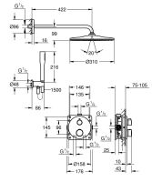 Vorschau: Grohe Grohtherm Duschsystem Unterputz mit Rainshower Mono 310 und Stick Handbrause, chrom