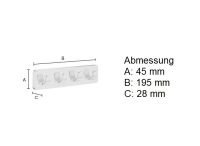 Vorschau: Smedbo Ice Viererhakenleiste, chrom