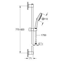 Vorschau: Grohe QuickFix Vitalio Comfort 110 Brausestangenset 90cm 26932001