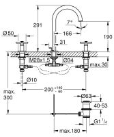 Vorschau: Grohe Atrio 3-Loch Waschtischarmatur L-Size, Kreuzgriffe