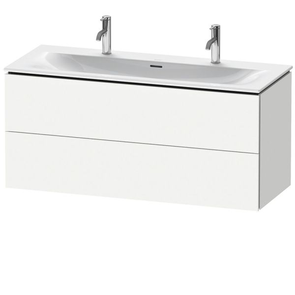 Duravit L-Cube Waschtischunterschrank wandhängend 122x48cm mit 2 Schubladen für Viu 234412, weiß, LC630901818