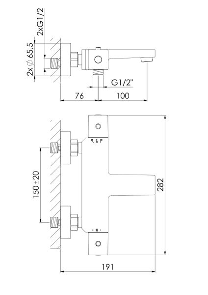 Steinberg Serie 342 Wannen-Thermostat Aufputz