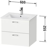 Vorschau: Duravit XBase Waschtischunterschrank 60cm, 2 Auszüge, passend zu Waschtisch ME by Starck 233663