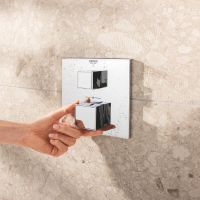 Vorschau: Grohe Precision Duschsystem eckig mit Thermostat, Vitalio Rain Mono 310 cube Kopfbrause, chrom 34879000