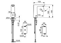 Vorschau: Hansa Hansaelectra Digital+ berührungslose Waschtischarmatur 19cm mit Digitalem Power Modul, chrom