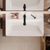 Vorschau: hansgrohe Xanuia Q Aufsatzbecken 80x48cm Unterseite geschliffen 1 Hahnloch und Überlauf weiß 60250450