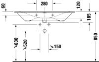 Vorschau: Duravit Viu Waschtisch rechteckig 103x49cm, mit Überlauf, mit Wondergliss, mit verschließbarem Ablaufventil, weiß 23441000001