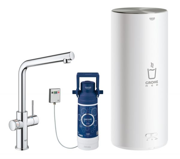 Grohe Red Duo Küchenarmatur L-Auslauf mit Boiler Größe L, chrom