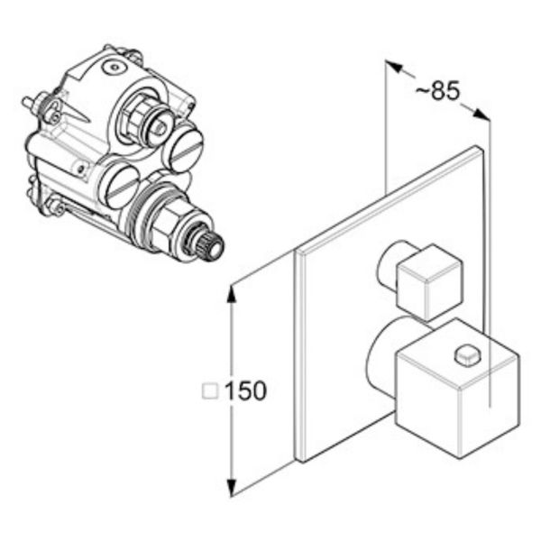 Kludi DECUS Thermostat-Duscharmatur Unterputz, 1 Verbaucher