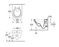 Vorschau: Villeroy&Boch Architectura TwistFlush[e³] Wand-WC mit WC-Sitz SoftClose, Combi-Pack, weiß