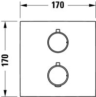 Vorschau: Duravit Duschthermostat eckig, Unterputz mit Grundkörper, chrom